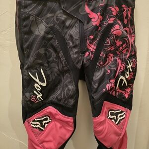 🤎 Fox Kids Motocross Race Pants, Black and Pink